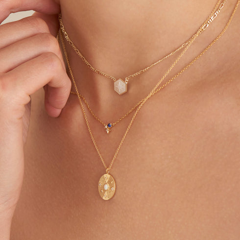 Gold Lapis Star Necklace